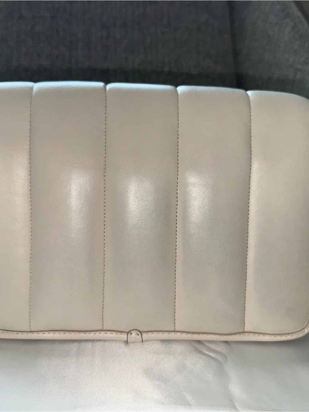 Coach Quilted Leather Shoulder Bag in Chalk with Signature 'C' Lock C7725